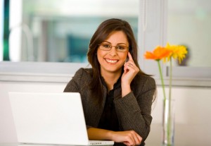 woman interviews a matchmaker on the phone