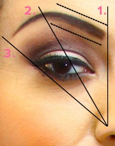 the three points to create a perfect brow