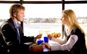 Couple sits on their second date